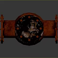 Rusted Red Industrial Valve With Flange Connections And Black Control Top
