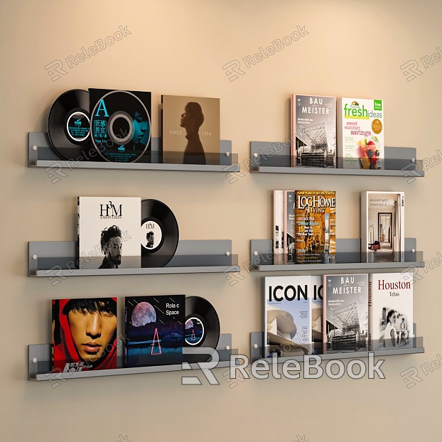 Modern Bookshelf Record Book Wall Decorations model