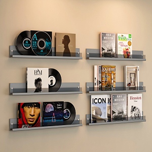 Modern Bookshelf Record Book Wall Decorations 3d model