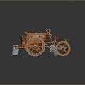 Modern ancient frame car rickhuke frame car trolley 3d model