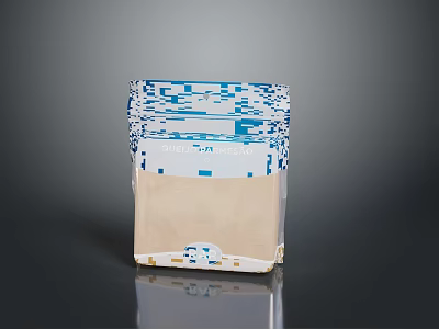 Freshly Packaged Food Product In Sealed Blue And White Container 3d model