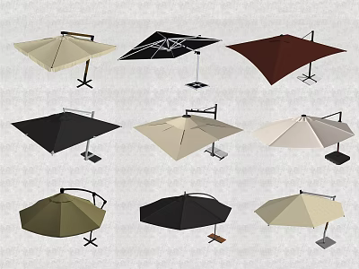 Outdoor Sunshades With Various Colors And Different Designs For Patio Use 3d model
