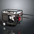 AVR 8000 Portable Generator With Black Frame Red Engine Components And Mobility Wheels