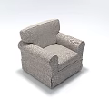 Comfortable Light Gray Single Seater Sofa With Soft Textured Fabric And Armrests 3d model