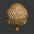 Golden Hedgehog Head Sculpture With Textured Spines And Reflective Surface