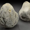 Two Natural Gray White Stones With Rough Textured Surface And Irregular Shape