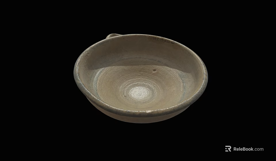 Handcrafted Ceramic Bowl Featuring Light Brown Hue Natural Texture And Round Design 3d model 