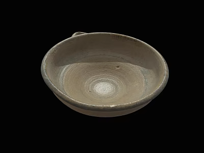 Handcrafted Ceramic Bowl Featuring Light Brown Hue Natural Texture And Round Design 3d model