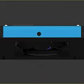 External Computer Accessory With Black Enclosure Blue Panel Label Sticker And Interface Ports