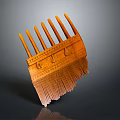 Wooden Comb With Intricate Carved Patterns And Fringed Design For Daily Use