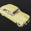Vintage Yellow Classic Car With Sleek Body And Retro Design Features