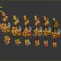 Meteor Hammer Ancient Weapons Hammer Cold Weapons Medieval Items Medieval Weapons Military Items 3d model