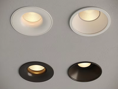 Modern Design White and Black Ceiling Mounted Downlights Spotlights for Home Interior Illumination 3d model