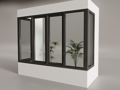 Modern corner window corner bay window 3d model