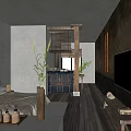 Hotel Room Interior With Wooden Floor King Bed TV And Decorative Painting