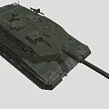 Modern Military Combat Tank With Long Cannon Barrel Tracks And Turret Armor
