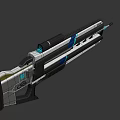 Futuristic Sci Fi Weapon With Blue Light Effects Metallic Structure And Advanced Design