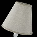 Table Lamp With Beige Fabric Shade And White Base Featuring Black Spiral Pattern 3d model