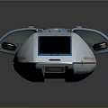 Futuristic Spacecraft Design For Cosmic Exploration With Sleek White Body And Blue Red Accents