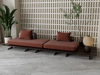 French double sofa 3d model