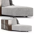Gray Fabric Multi-Seater Sofa with Modern Design and Comfortable Pillows 3d model