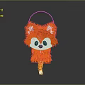 Fluffy Red Fox Shaped Basket With Handle For Daily Use And Cute Home Decor