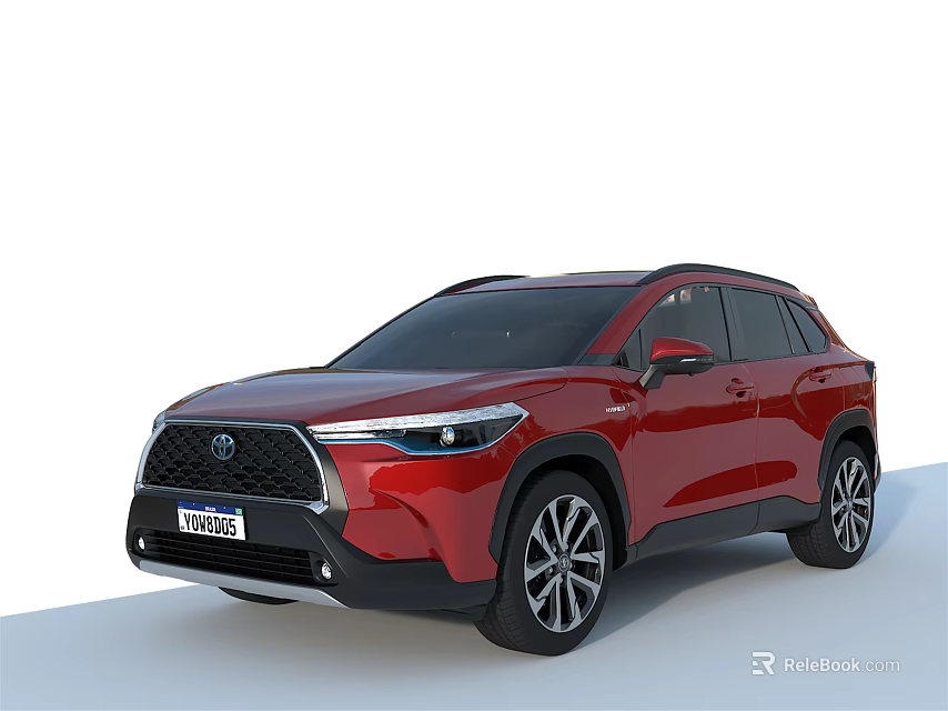 Red Toyota SUV With Modern Front Face Design And Alloy Wheels Exterior 3d model 