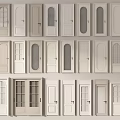 Various Interior Door Designs With Different Styles And Glass Panel Details 3d model