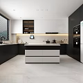 Modern Open Concept Living And Dining Room With Sofa Dining Table And Round Pendant Light