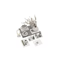 Modern Minimalist Decorative Ornaments Set With Vase Lamp Bowl Books And Geometric Decor