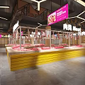 Supermarket Meat Section Featuring Fresh Meat Display Counters And Bright Interior Lighting 3d model