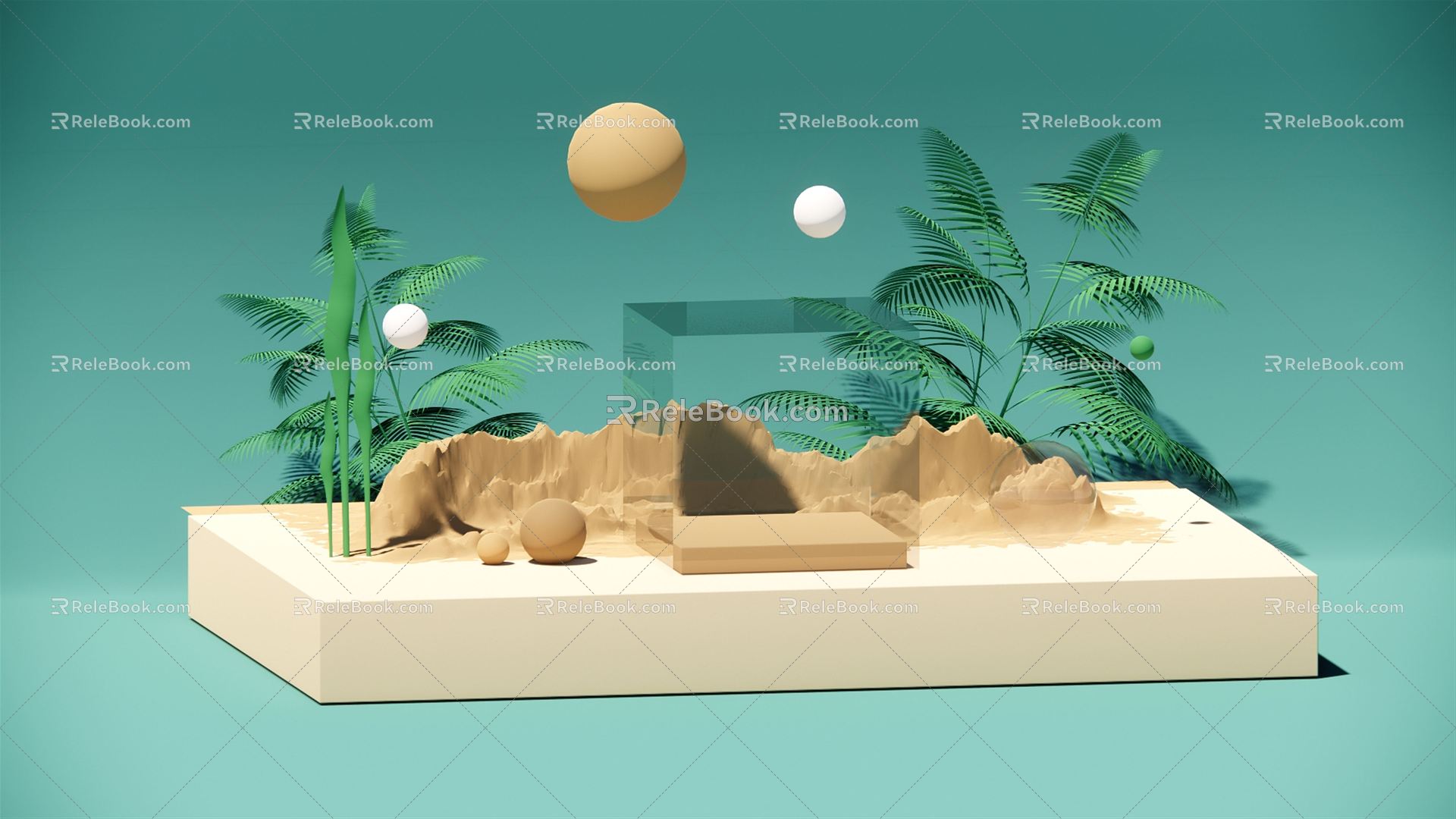 Modern Meichen e-commerce background 3d model