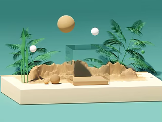 Modern Meichen e-commerce background 3d model