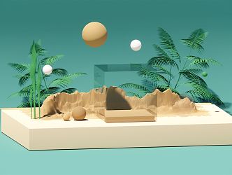 Modern Meichen e-commerce background 3d model