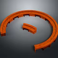 Curved Wooden Furniture With Circular Seating Design And Small Center Piece