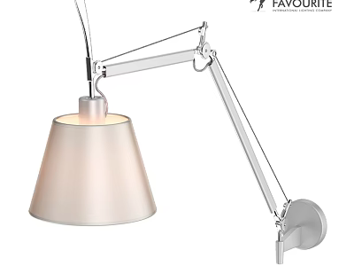 Modern Wall Lamp Design With Adjustable Arm And Metal Bracket Light Shade 3d model