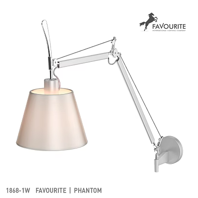 Modern Wall Lamp Design With Adjustable Arm And Metal Bracket Light Shade 3d model