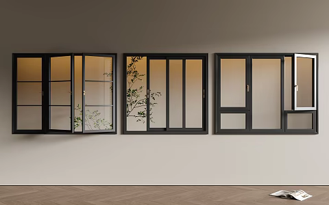 Modern windows casement window sliding window 3d model