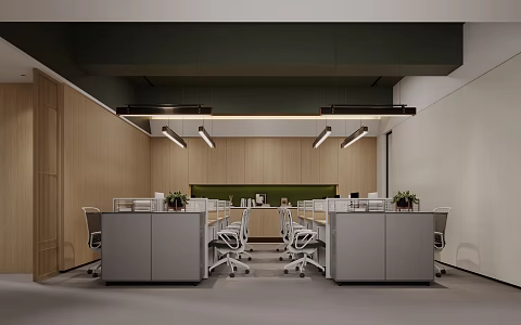 Modern public office area 3d model