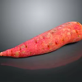 Pink Sweet Potato With Spotted Texture On Black Reflective Background 3d model
