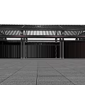 Modern Pergola With Lattice Roof And Wooden Columns In Open Area
