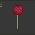 Colorful Purple Swirled Lollipop With White Stick On Dark Background