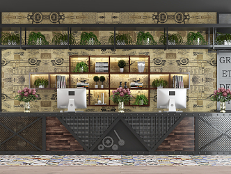 INDUSTRIAL LOFT RECEPTION BAR 3d model