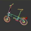 Black Foldable Bicycle With Yellow Accents And Compact Design For Urban Travel