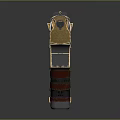 Futuristic Sci-Fi Pistol With Metallic Finish Gold Blue Accents And Glowing Elements