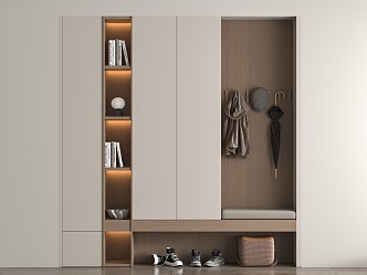 Modern Shoe Cabinet Floor Cabinet Multi-functional Entrance 3d model