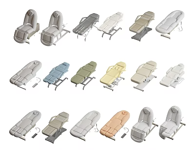 Assorted Styles And Different Colors Of Massage Beds On 3d model