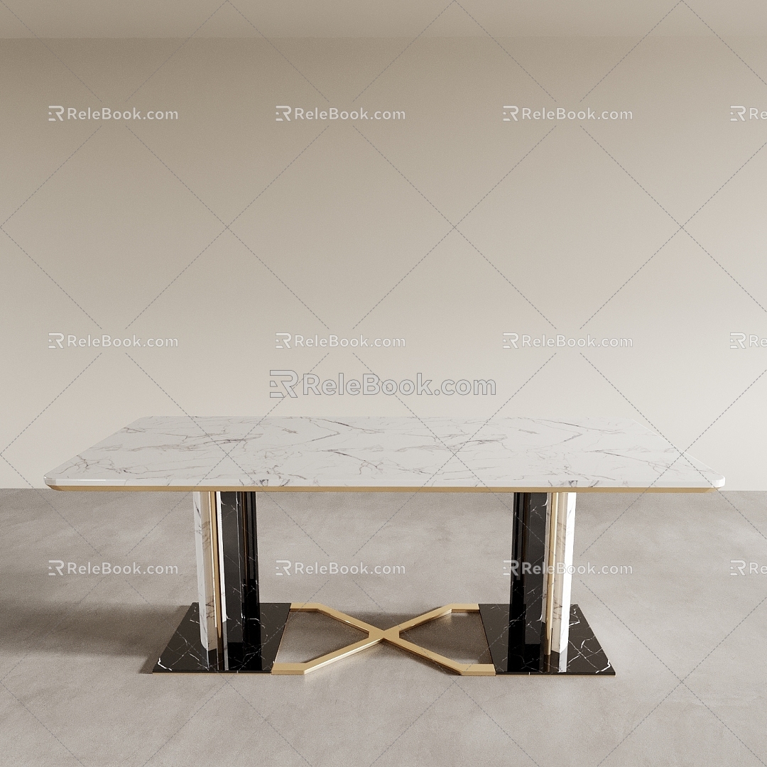 Dining Table Long Table Marble Table Office Desk Conference Table Tea Table 3d model