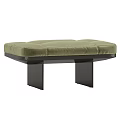 Modern Stylish Sofa Stools With Zebra Pattern Brown Green Upholstery And Black Legs