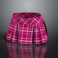 Fashionable Pink Plaid Pleated Skirt With Classic Check Pattern For Women
